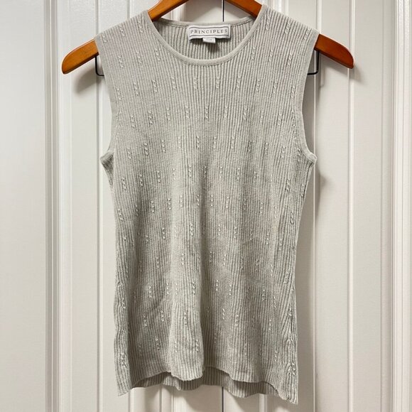 Vintage Principles Ribbed Knit Tank Grey – M - Picture 2 of 10